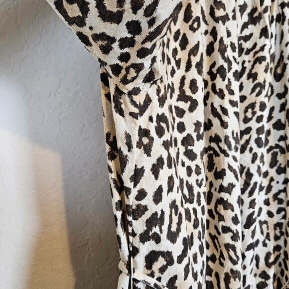 J Crew Ruffle Neck Puff-sleeve Dress Leopard Print Women's Size XS Casual Work - Picture 6 of 11